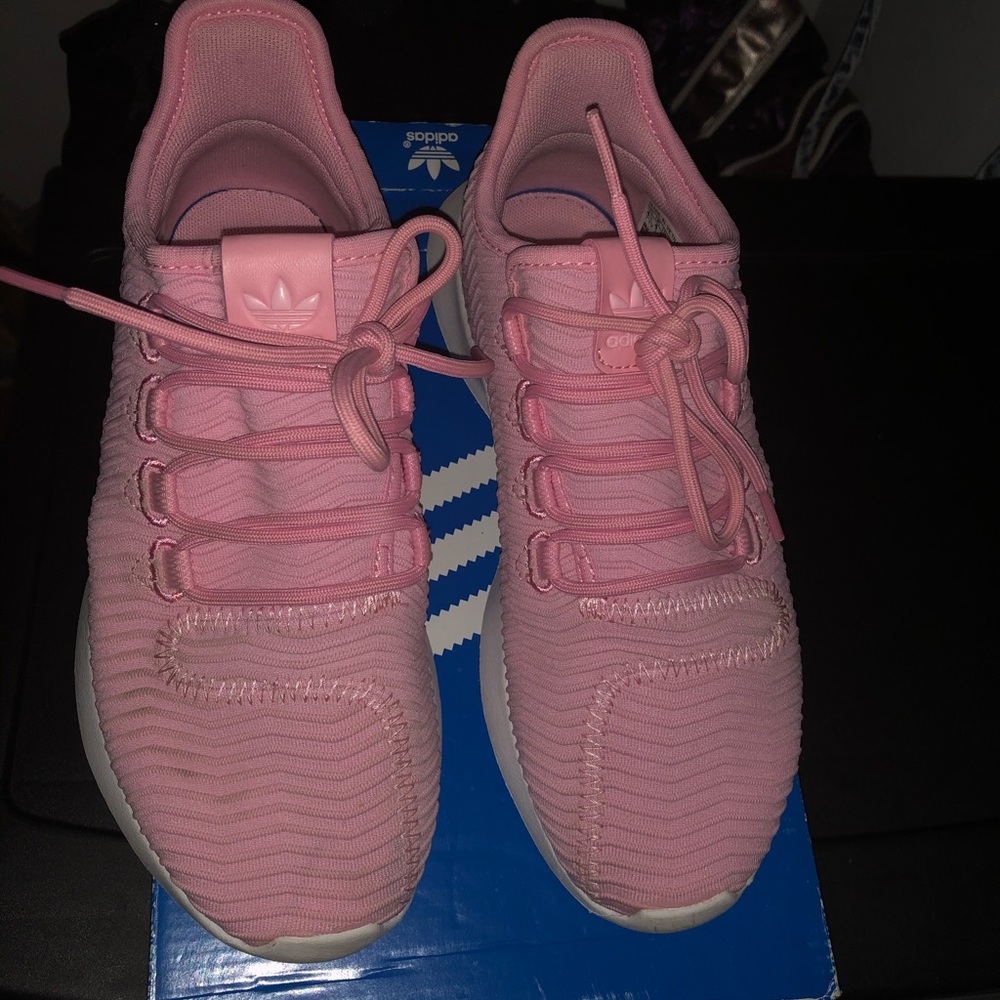 Adidas pink tubular shadow sneakers